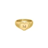 Finaste Heart Zegelring Met Initials Goudkleurig New
