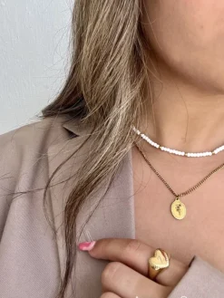 Finaste Heart Zegelring Met Initials Goudkleurig New