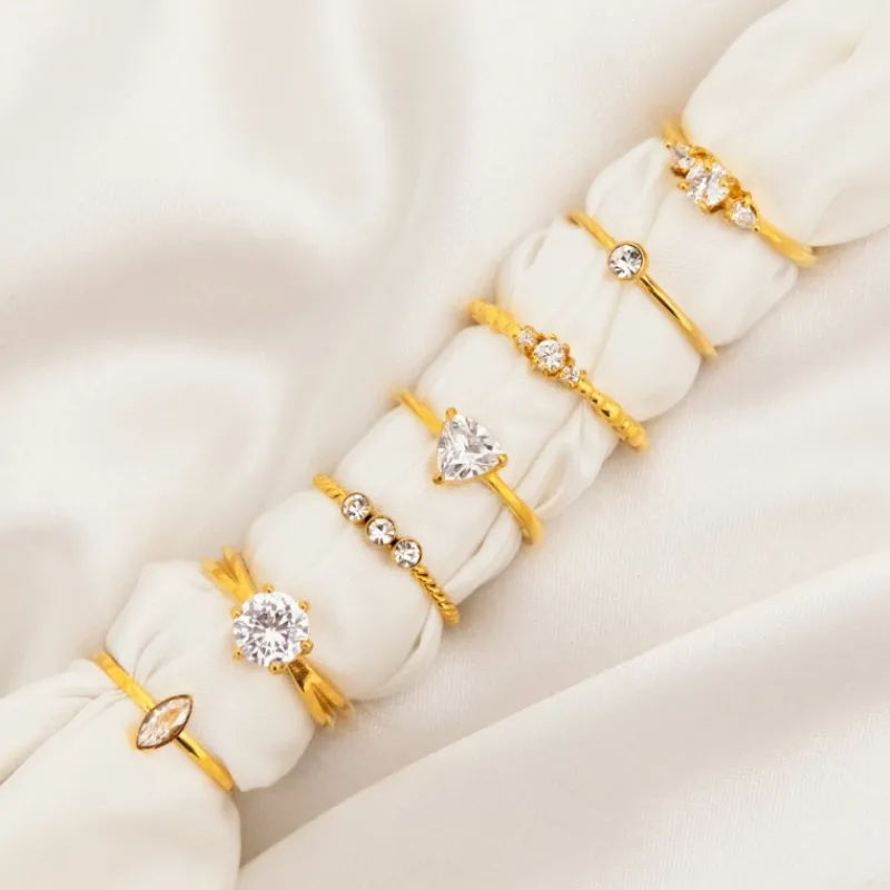 Finaste High class stone ring goudkleurig New