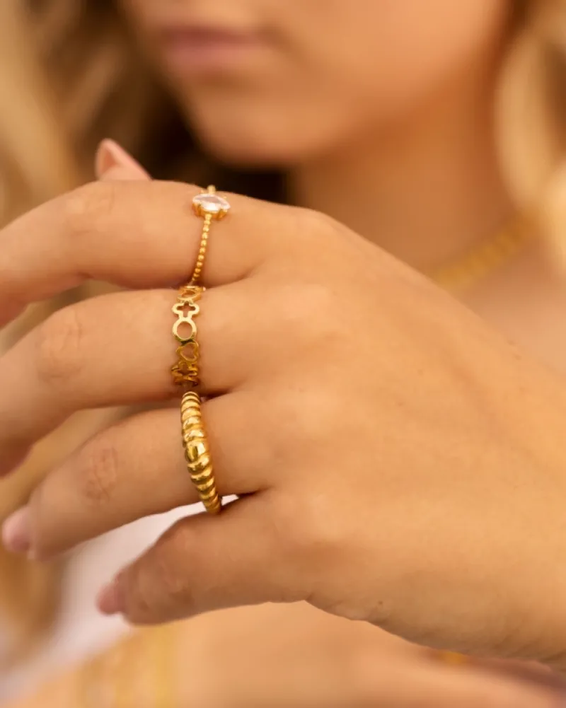 Finaste Influencer ring verstelbaar goudkleurig Fashion