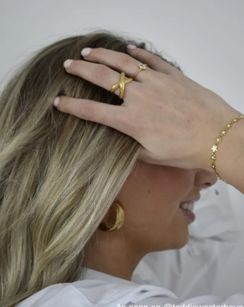 Finaste Influencer ring verstelbaar goudkleurig Fashion