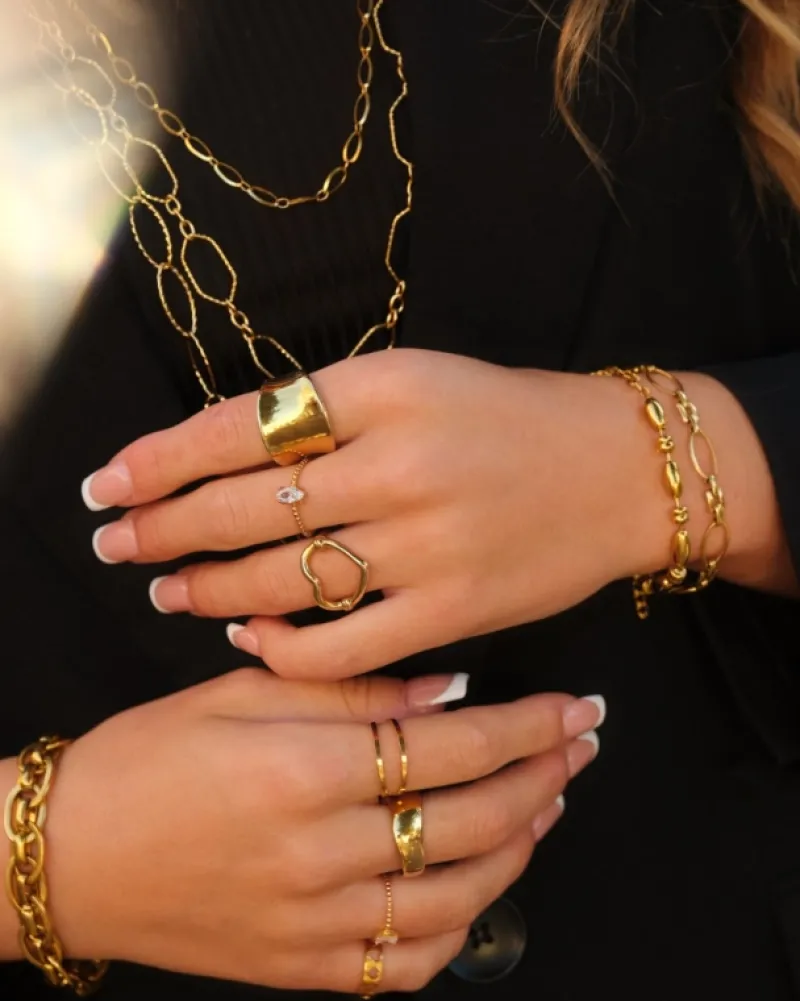 Finaste Influencer ring verstelbaar goudkleurig Fashion
