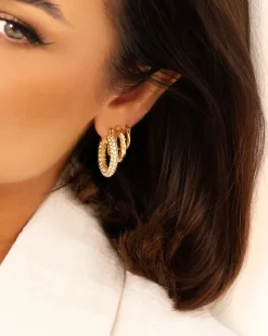 Finaste Influencer stone earrings goldplated Best