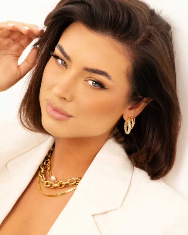 Finaste Influencer stone earrings goldplated Best