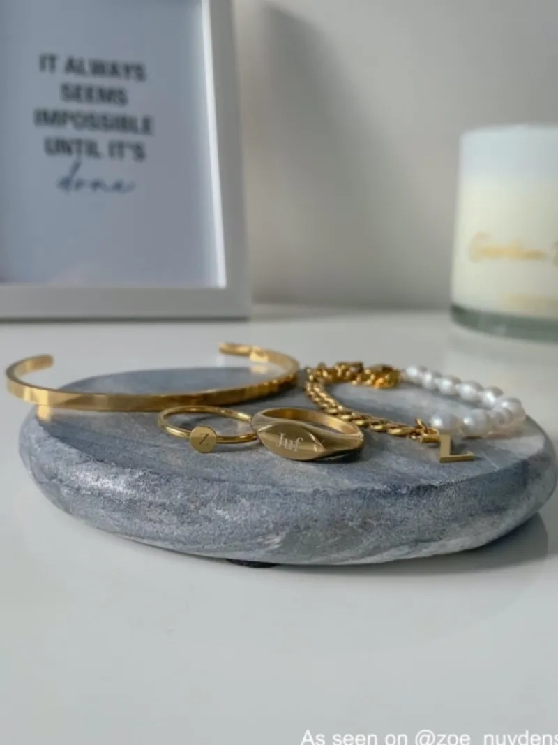 Finaste Initial armband chain & pearl kleur goud Online