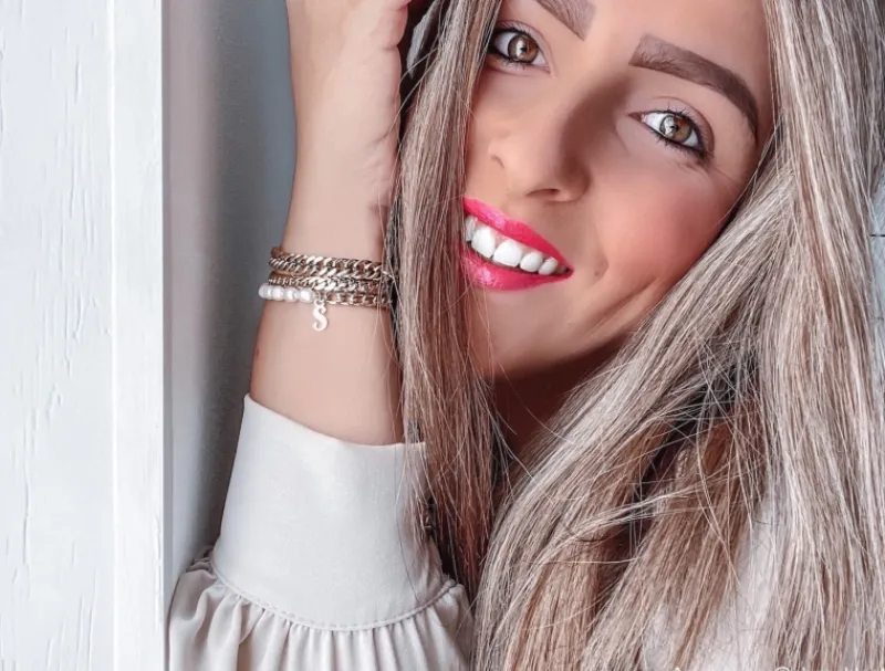Finaste Initial armband chain & pearl kleur goud Online
