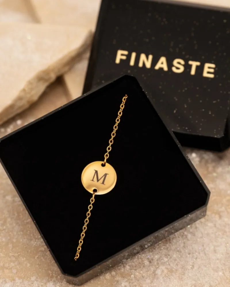 Finaste Initial Armband Coin Goud Kleurig Hot