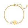 Finaste Initial armband high-end stones goudkleurig New