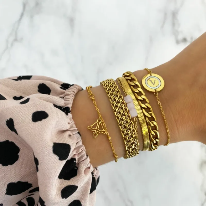Finaste Initial armband luxury kleur goud Best