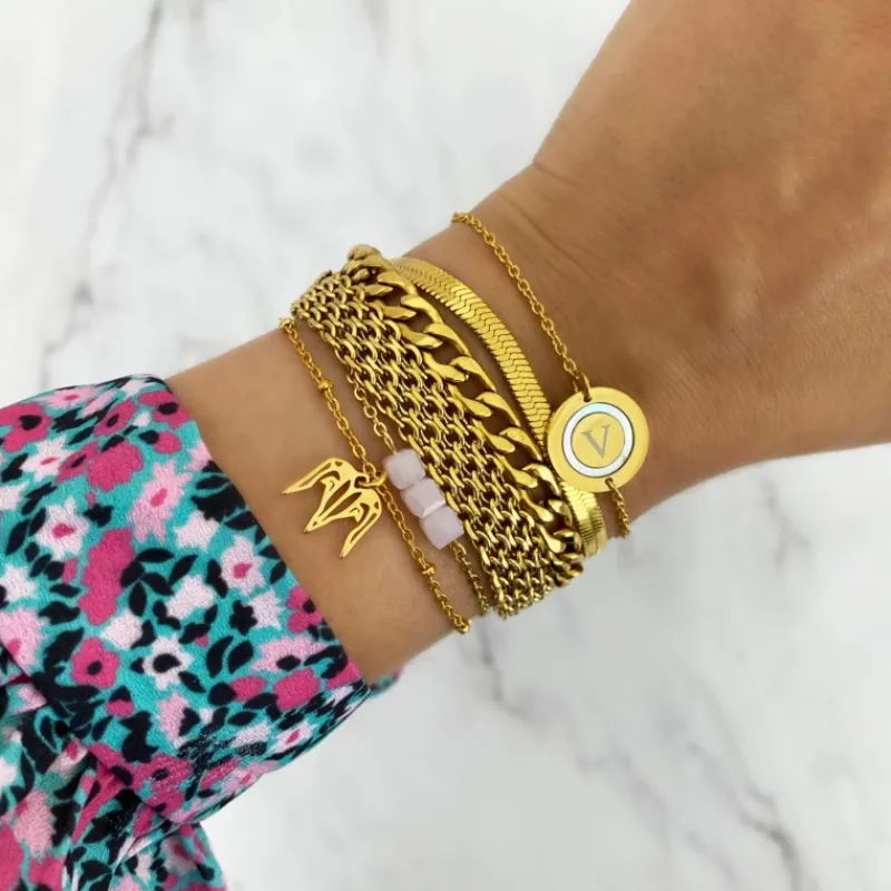 Finaste Initial armband luxury kleur goud Best