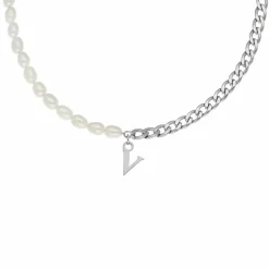 Finaste Initial ketting chain & pearl Outlet
