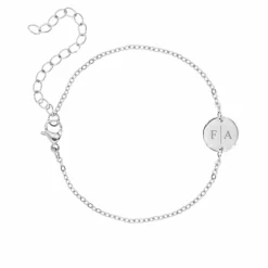 Finaste 2 initialen armband klein muntje Outlet