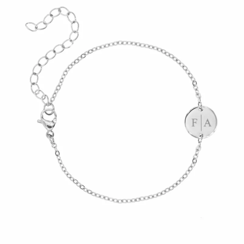 Finaste 2 initialen armband klein muntje Outlet