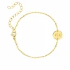 Finaste 2 initialen armband klein muntje goud kleurig Best