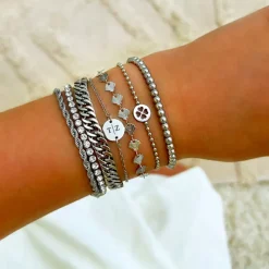 Finaste 2 initialen armband klein muntje Outlet