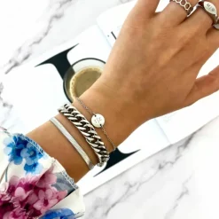 Finaste 2 initialen armband klein muntje Outlet