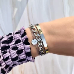 Finaste 2 initialen armband klein muntje Outlet