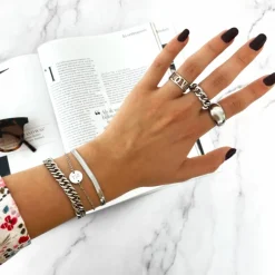 Finaste 2 initialen armband klein muntje Outlet