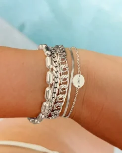 Finaste 2 initialen armband klein muntje Outlet