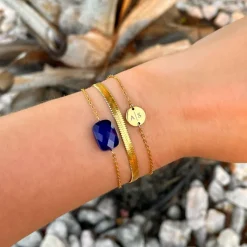 Finaste 2 initialen armband klein muntje goud kleurig Best