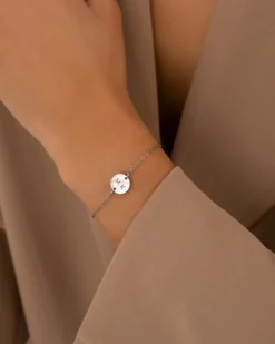 Finaste 2 initialen armband klein muntje Outlet