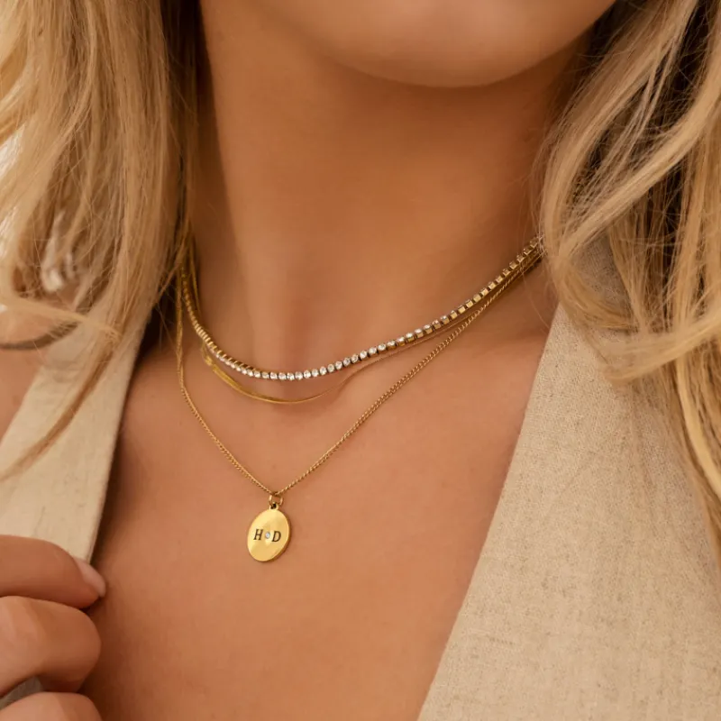 Finaste Ketting 2 initials exclusive goudkleurig Discount