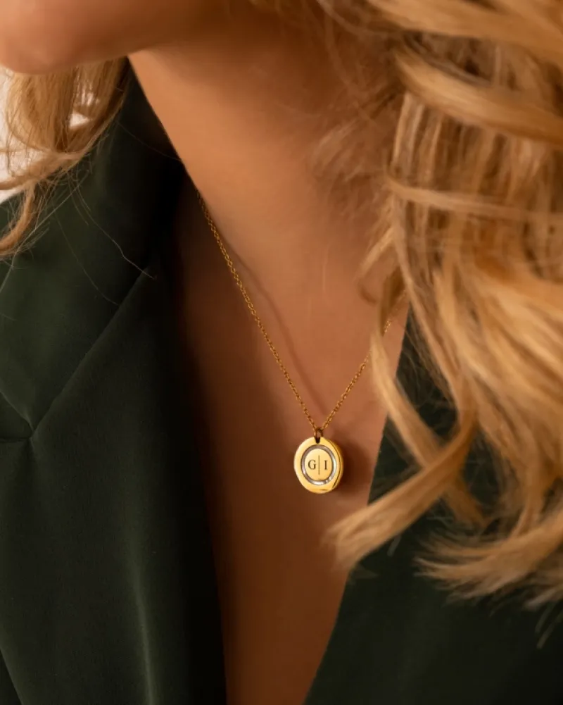 Finaste Ketting 2 initials luxury kleur goud Sale