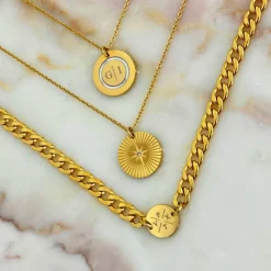 Finaste Ketting 2 initials luxury kleur goud Sale