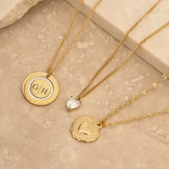 Finaste Ketting 2 initials luxury kleur goud Sale