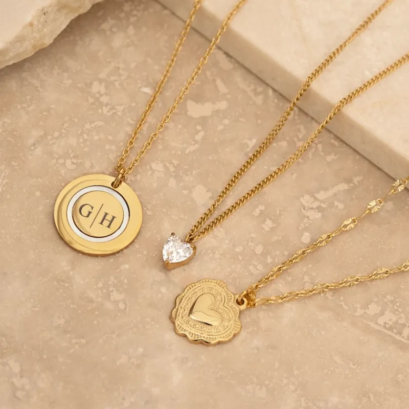 Finaste Ketting 2 initials luxury kleur goud Sale