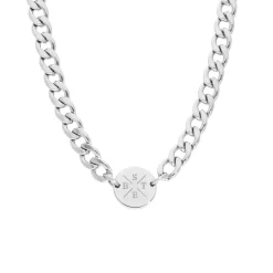 Finaste Ketting chunky 4 initials kleur zilver Fashion