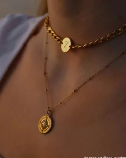 Finaste Ketting chunky initial goud kleurig Online