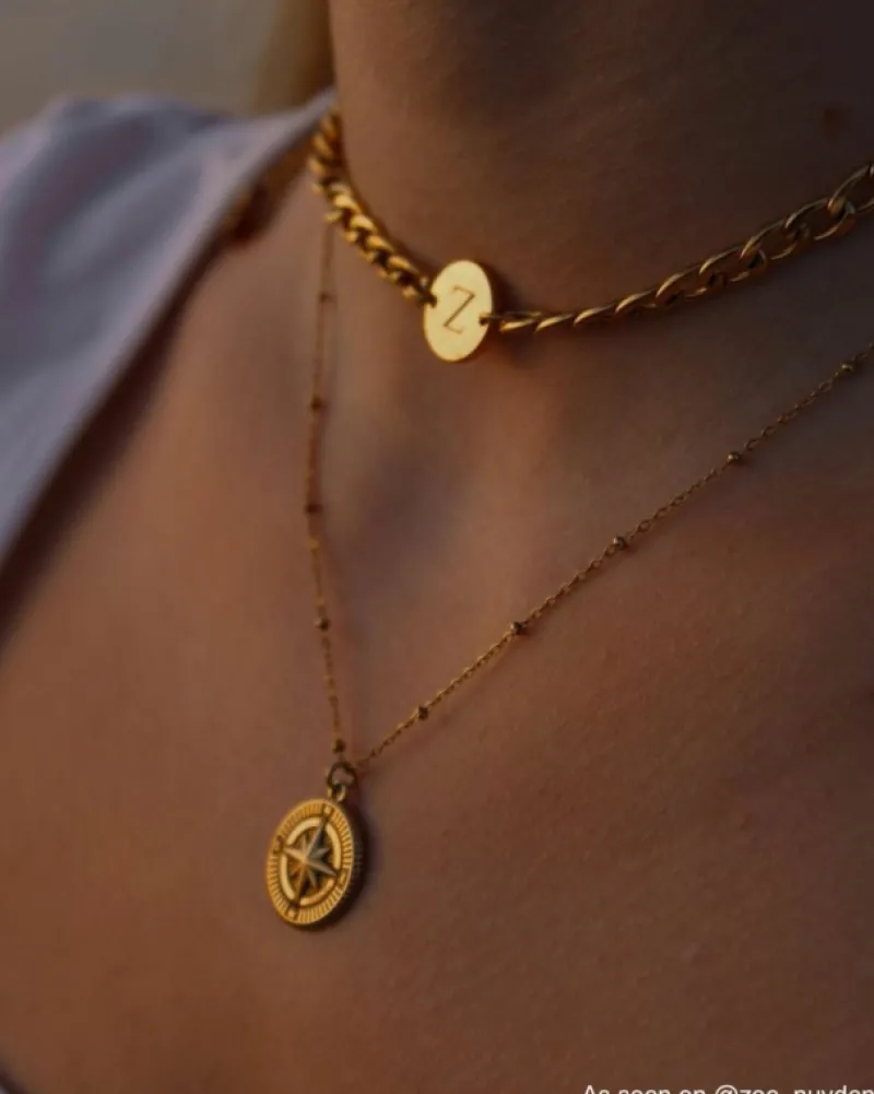 Finaste Ketting chunky initial goud kleurig Online