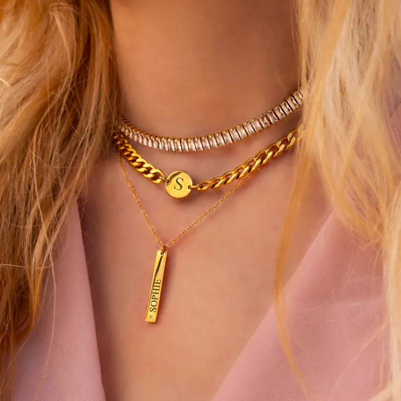Finaste Ketting chunky initial goud kleurig Online
