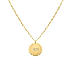 Finaste Ketting graveerbare munt goud kleurig New