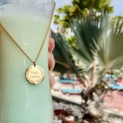 Finaste Ketting graveerbare munt goud kleurig New