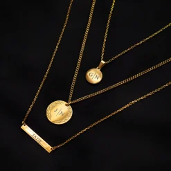Finaste Ketting graveerbare munt goud kleurig New