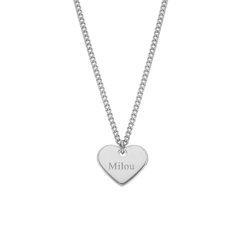 Finaste Ketting Hartje met naam kleur zilver Sale