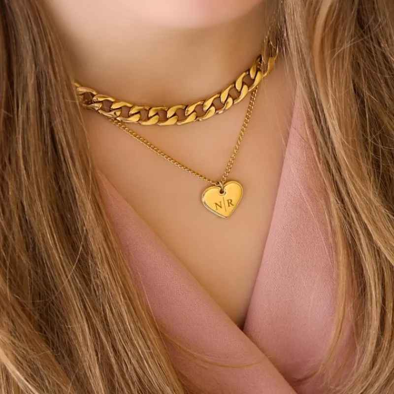Finaste Ketting hartje met naam kleur goud Fashion