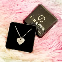 Finaste Ketting Hartje met naam kleur zilver Sale