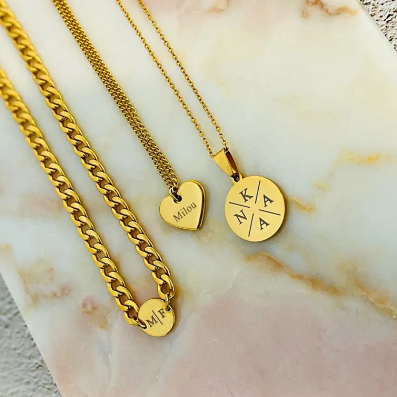 Finaste Ketting hartje met naam kleur goud Fashion