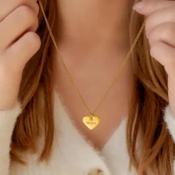 Finaste Ketting hartje met naam kleur goud Fashion