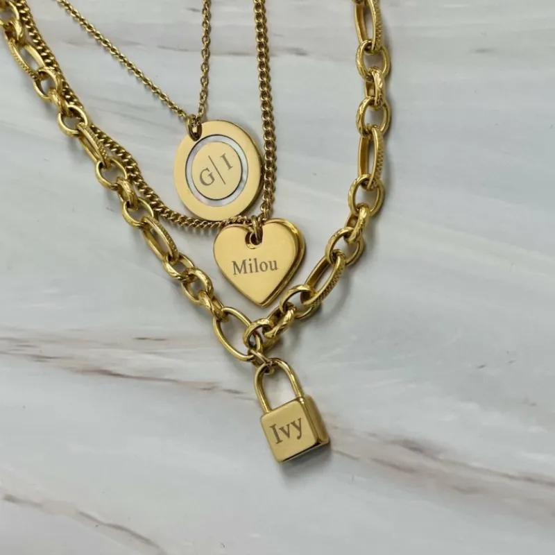 Finaste Ketting hartje met naam kleur goud Fashion