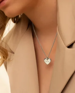 Finaste Ketting Hartje met naam kleur zilver Sale