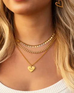 Finaste Ketting hartje met naam kleur goud Fashion