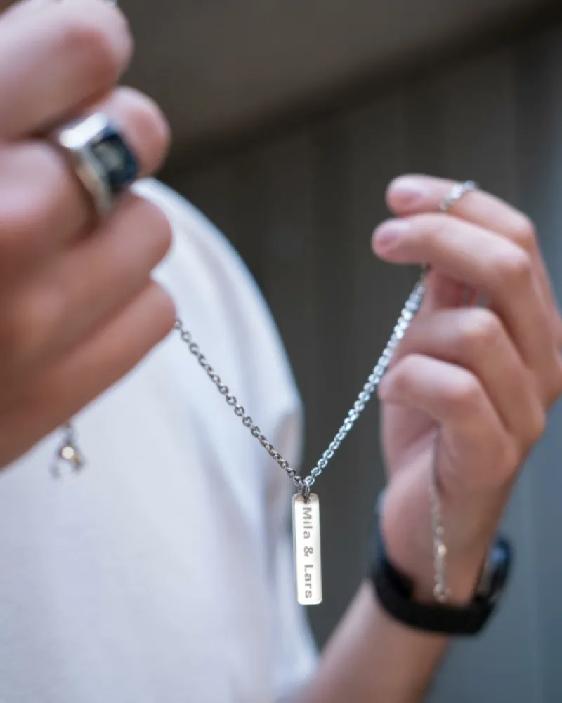Finaste Ketting heren met tekst Fashion