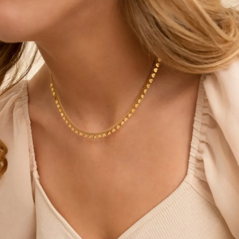 Finaste Ketting little hearts goudkleurig Online