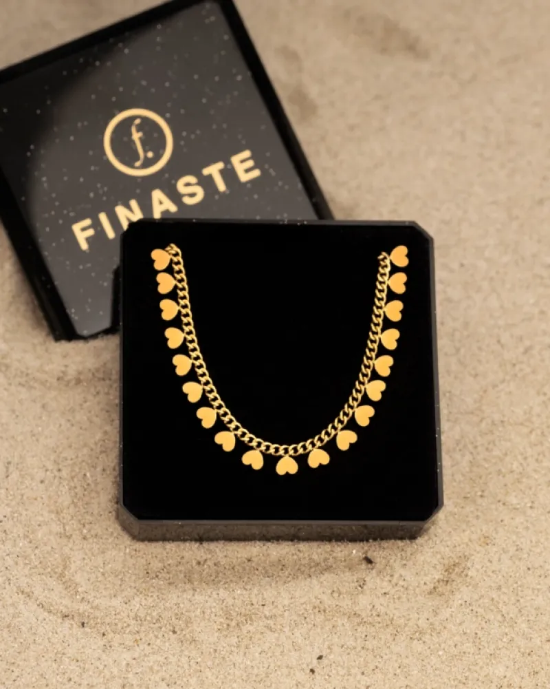 Finaste Ketting little hearts goudkleurig Online