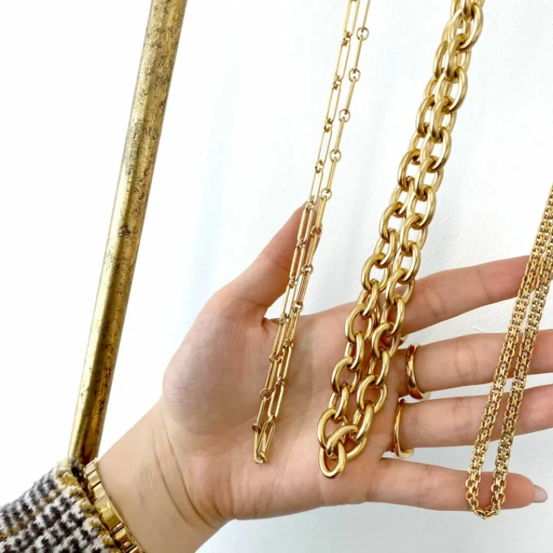 Finaste Ketting long chains gold plated Discount