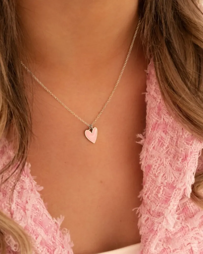 Finaste Ketting love heart pink Outlet